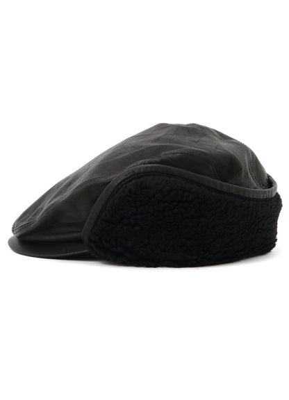 SOFT LEATHER EAR MUFF CAP