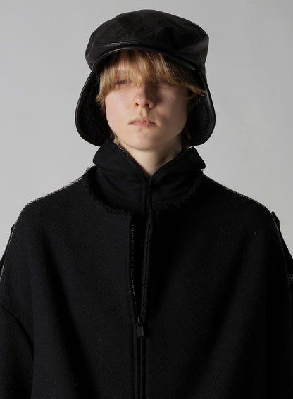 SOFT LEATHER EAR MUFF CAP