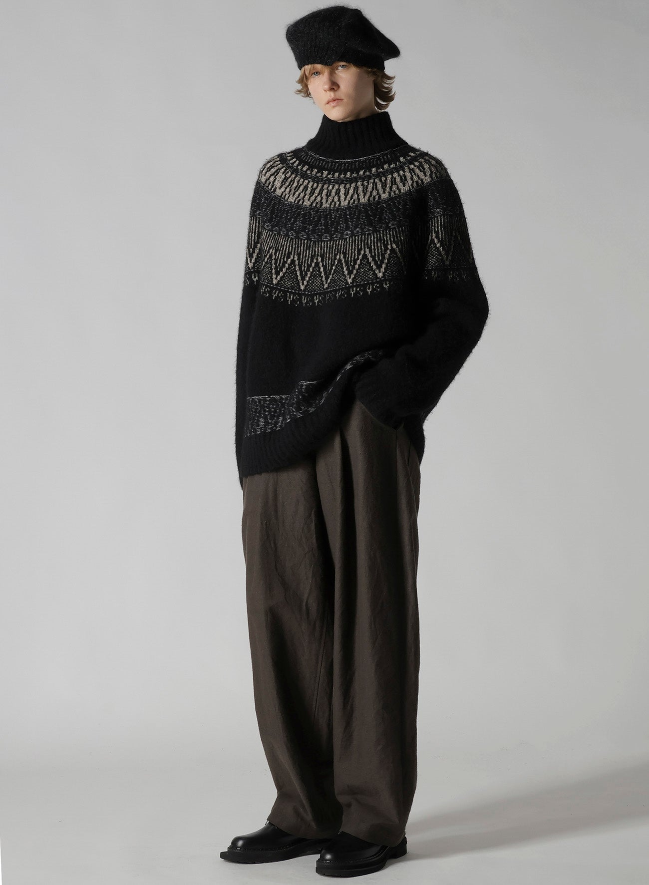 MAHAIR WOOL COMBINATION BERET
