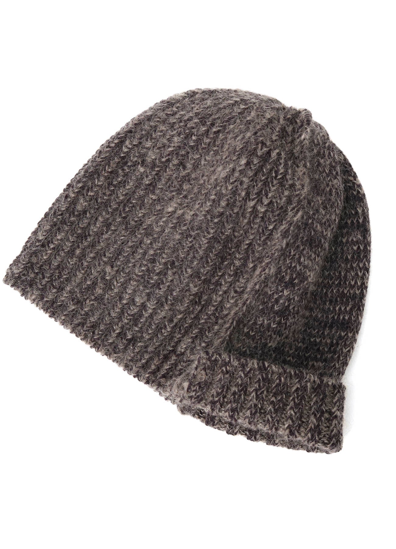 MOHAIR WOOL COMBINATION KNIT BEANIE