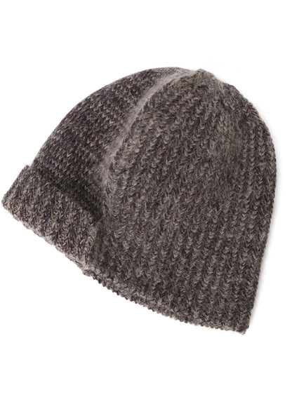 MOHAIR WOOL COMBINATION KNIT BEANIE