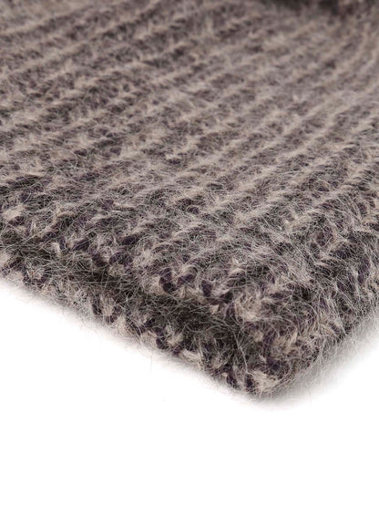 MOHAIR WOOL COMBINATION KNIT BEANIE