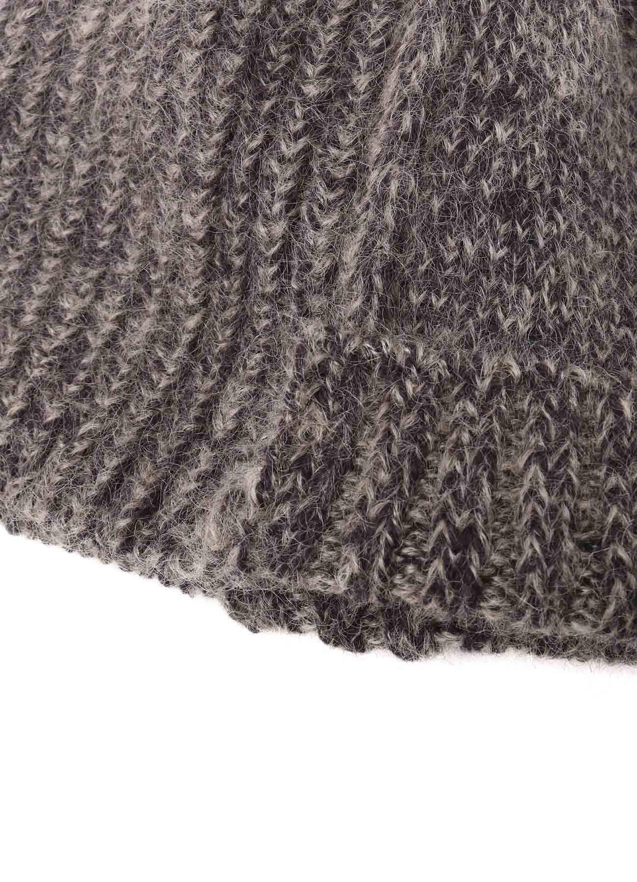 MOHAIR WOOL COMBINATION KNIT BEANIE
