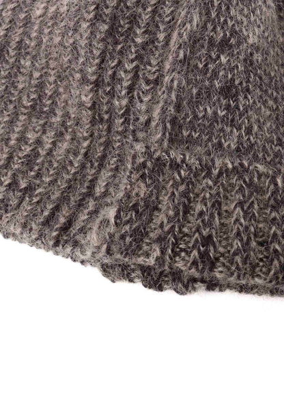 MOHAIR WOOL COMBINATION KNIT BEANIE