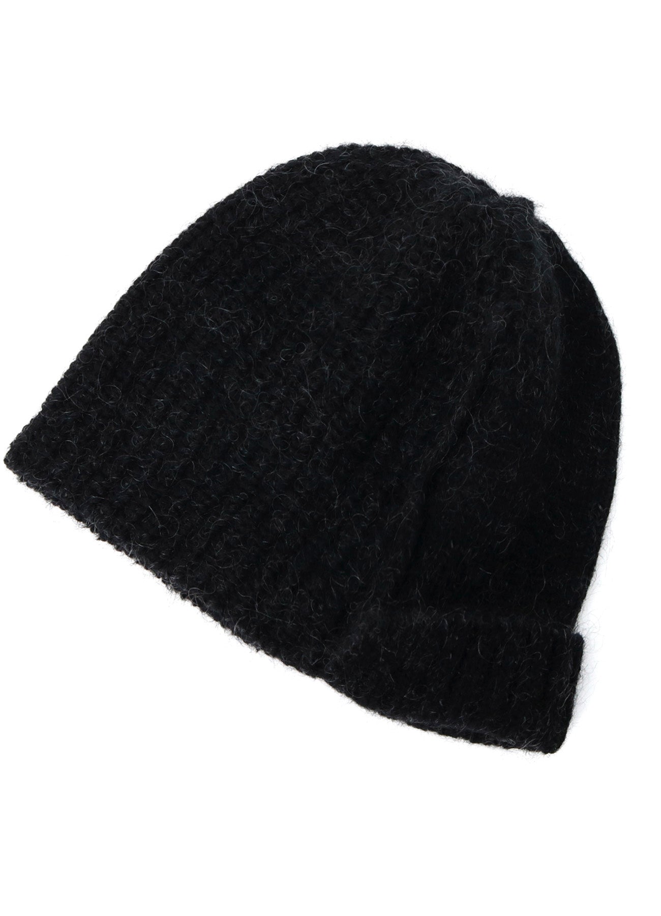 MOHAIR WOOL COMBINATION KNIT BEANIE