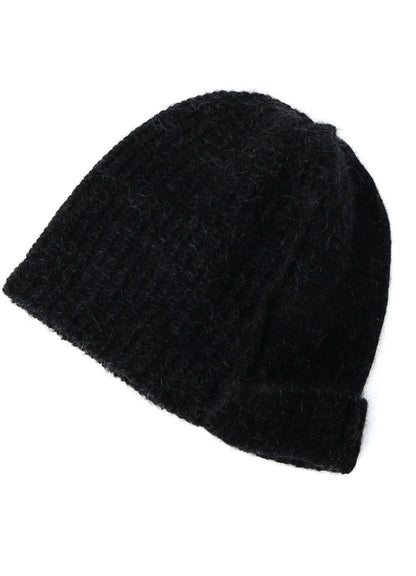 MOHAIR WOOL COMBINATION KNIT BEANIE