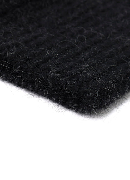 MOHAIR WOOL COMBINATION KNIT BEANIE