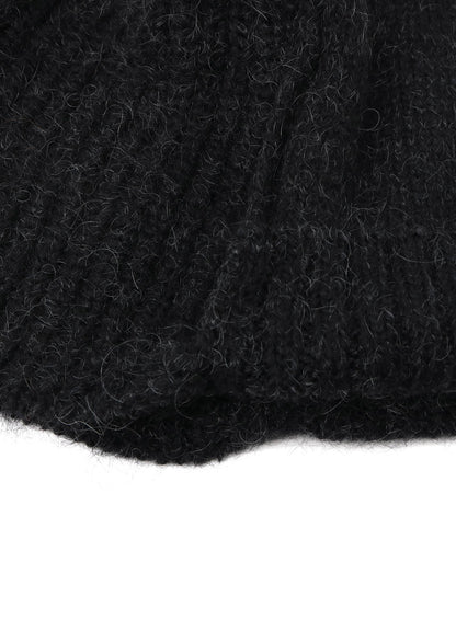 MOHAIR WOOL COMBINATION KNIT BEANIE