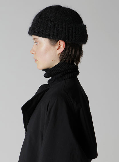 MOHAIR WOOL COMBINATION KNIT BEANIE