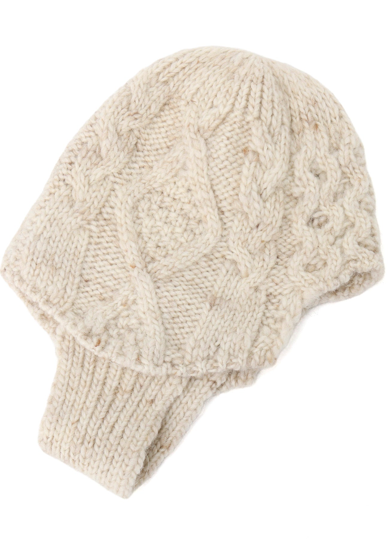 SLUB WOOL BEANIE W/ EAR FLAP