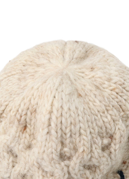 SLUB WOOL BEANIE W/ EAR FLAP