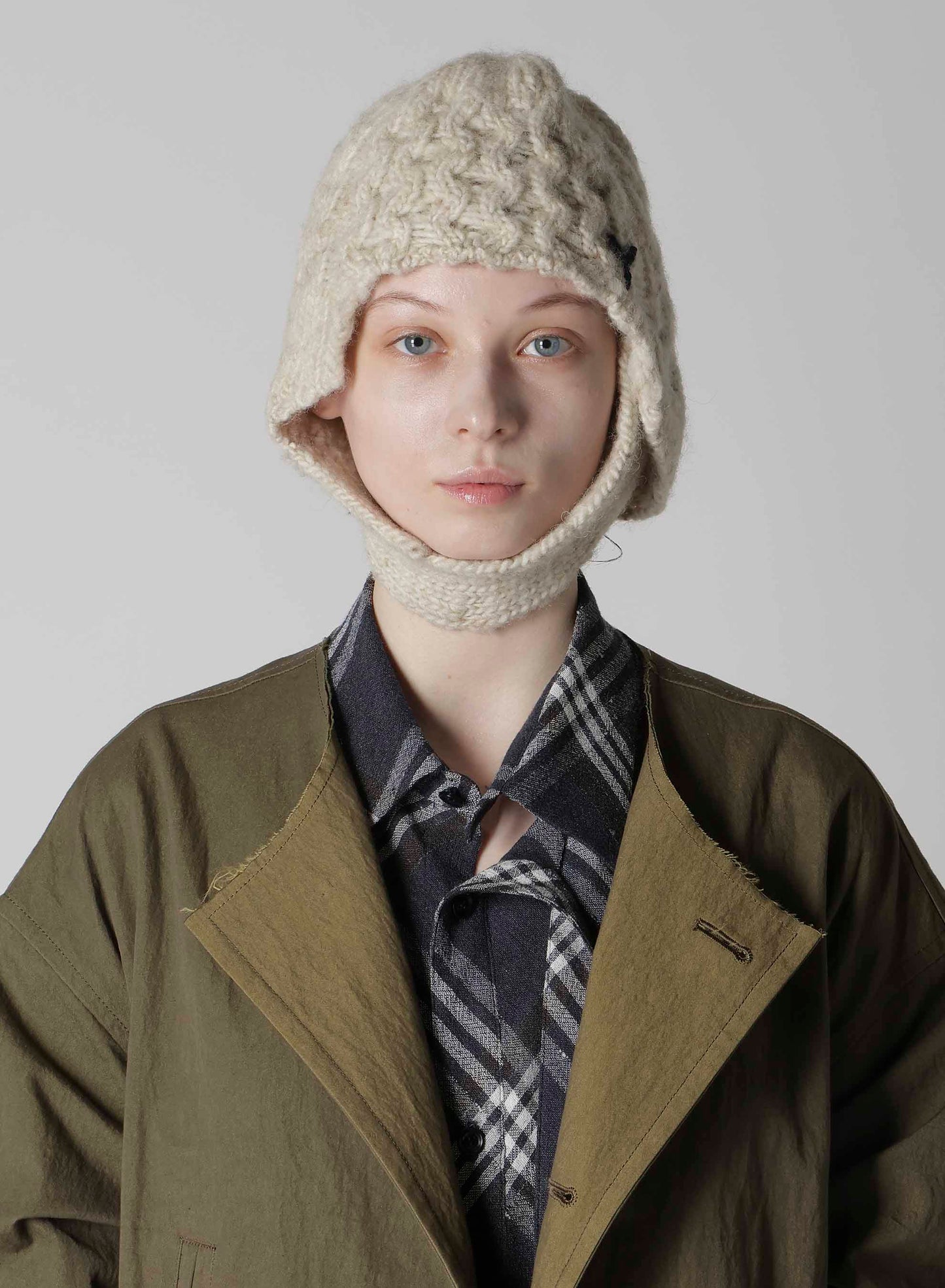 SLUB WOOL BEANIE W/ EAR FLAP
