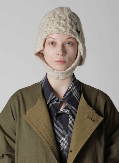 SLUB WOOL BEANIE W/ EAR FLAP