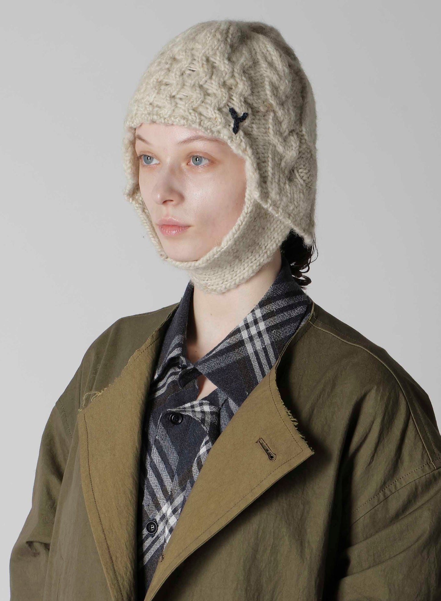 SLUB WOOL BEANIE W/ EAR FLAP