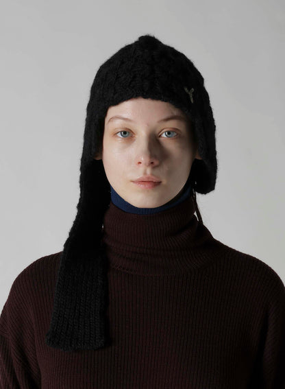 SLUB WOOL BEANIE W/ EAR FLAP