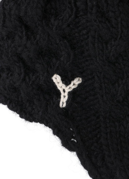 SLUB WOOL BEANIE W/ EAR FLAP