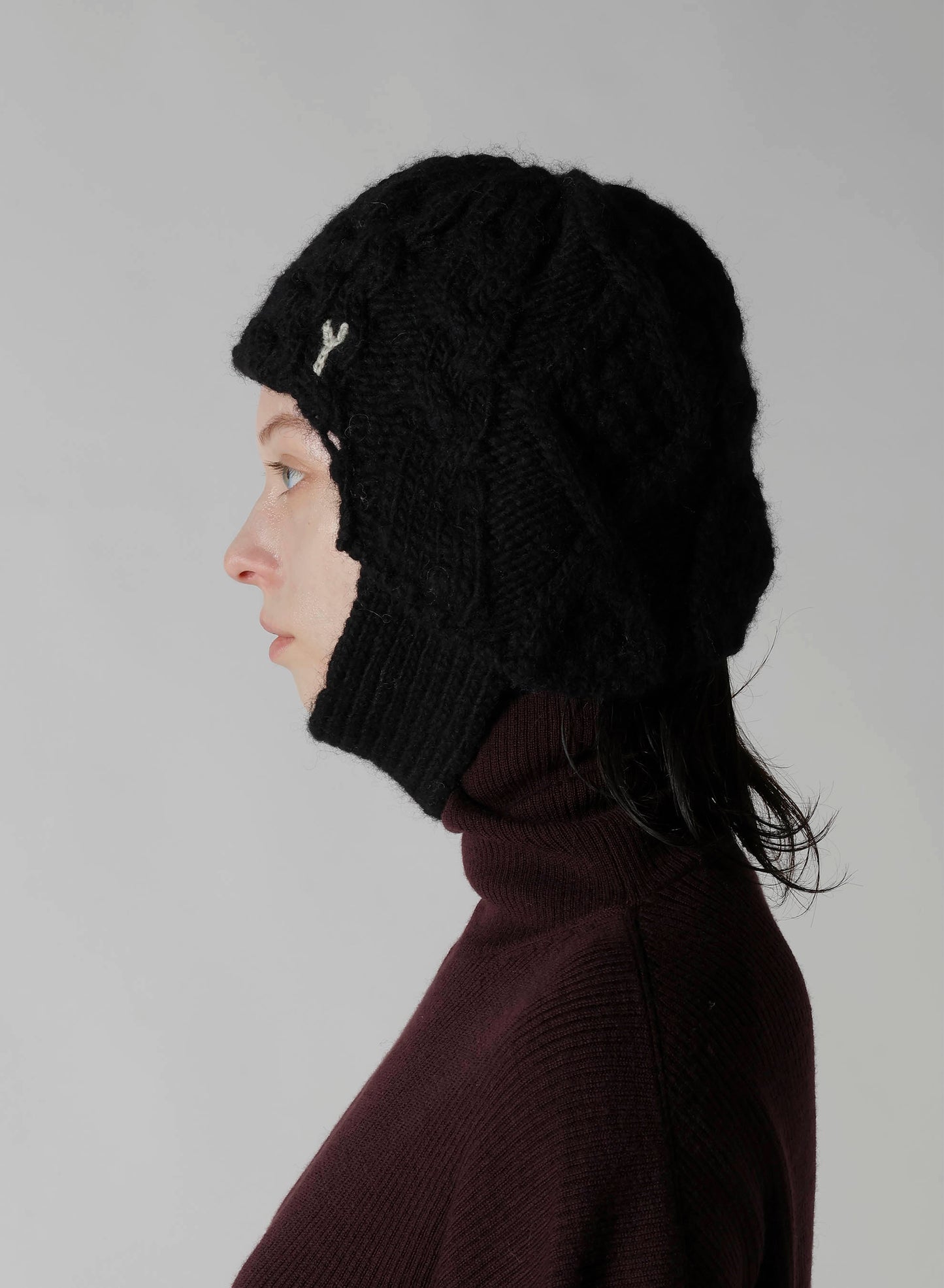 SLUB WOOL BEANIE W/ EAR FLAP