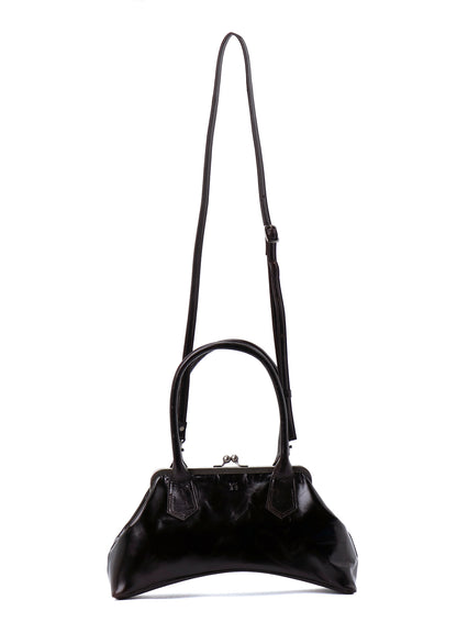 GLOSSY LEATHER CURVY BAG M