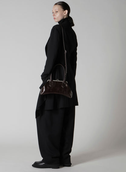 GLOSSY LEATHER CURVY BAG M