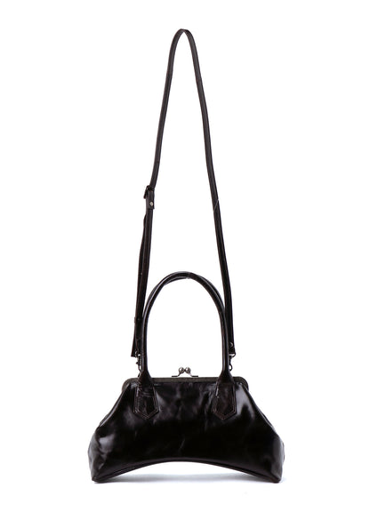 GLOSSY LEATHER CURVY BAG M