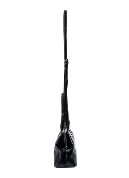 GLOSSY LEATHER CURVY BAG M