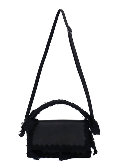 BRAIDED STRING LEATHER SHOULDER BAG