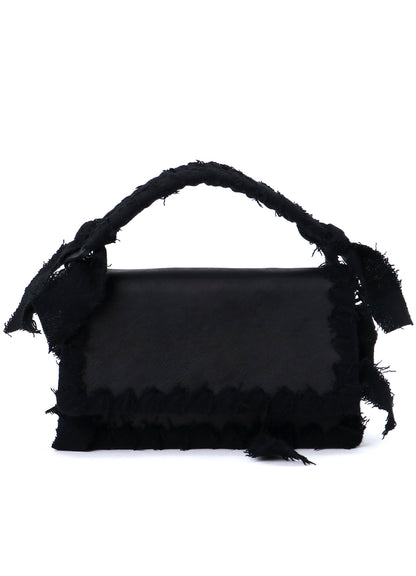 BRAIDED STRING LEATHER SHOULDER BAG