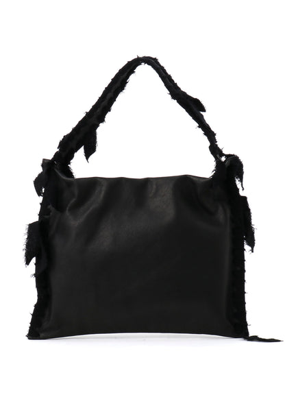 BRAIDED STRING LEATHER TOTE BAG