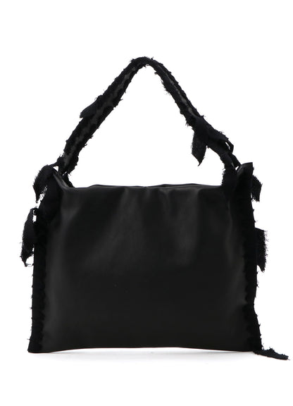 BRAIDED STRING LEATHER TOTE BAG