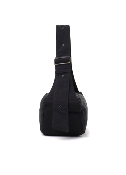 NYLON WASHER TWILL BOX SHOULDER BAG