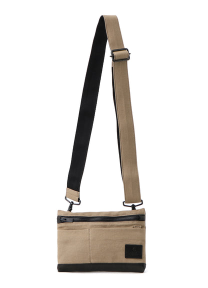 COTTON LINEN TWILL / LEATHER SACOCHE