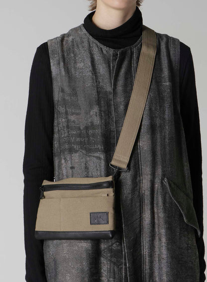 COTTON LINEN TWILL / LEATHER SACOCHE