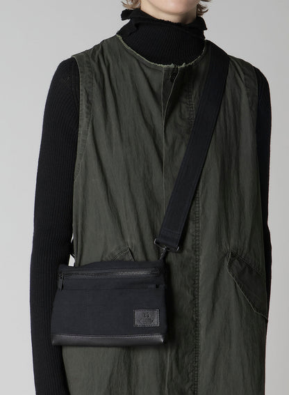 COTTON LINEN TWILL / LEATHER SACOCHE