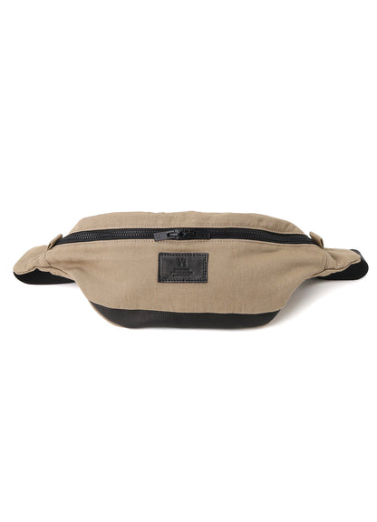 COTTON LINEN TWILL / LEATHER CROSSBODY BAG