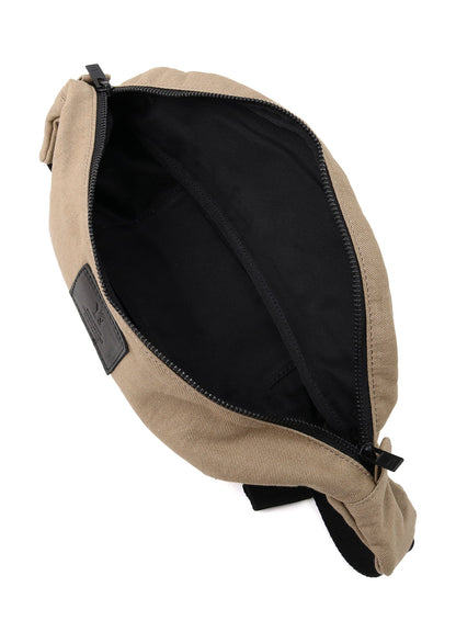 COTTON LINEN TWILL / LEATHER CROSSBODY BAG