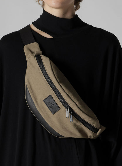 COTTON LINEN TWILL / LEATHER CROSSBODY BAG