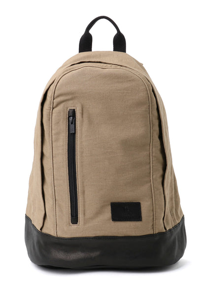 COTTON LINEN TWILL / LEATHER BACKPACK