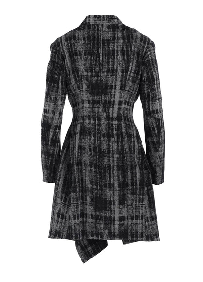 FADED PLAID JACQUARD LEFT FRON CLOTH JACKET