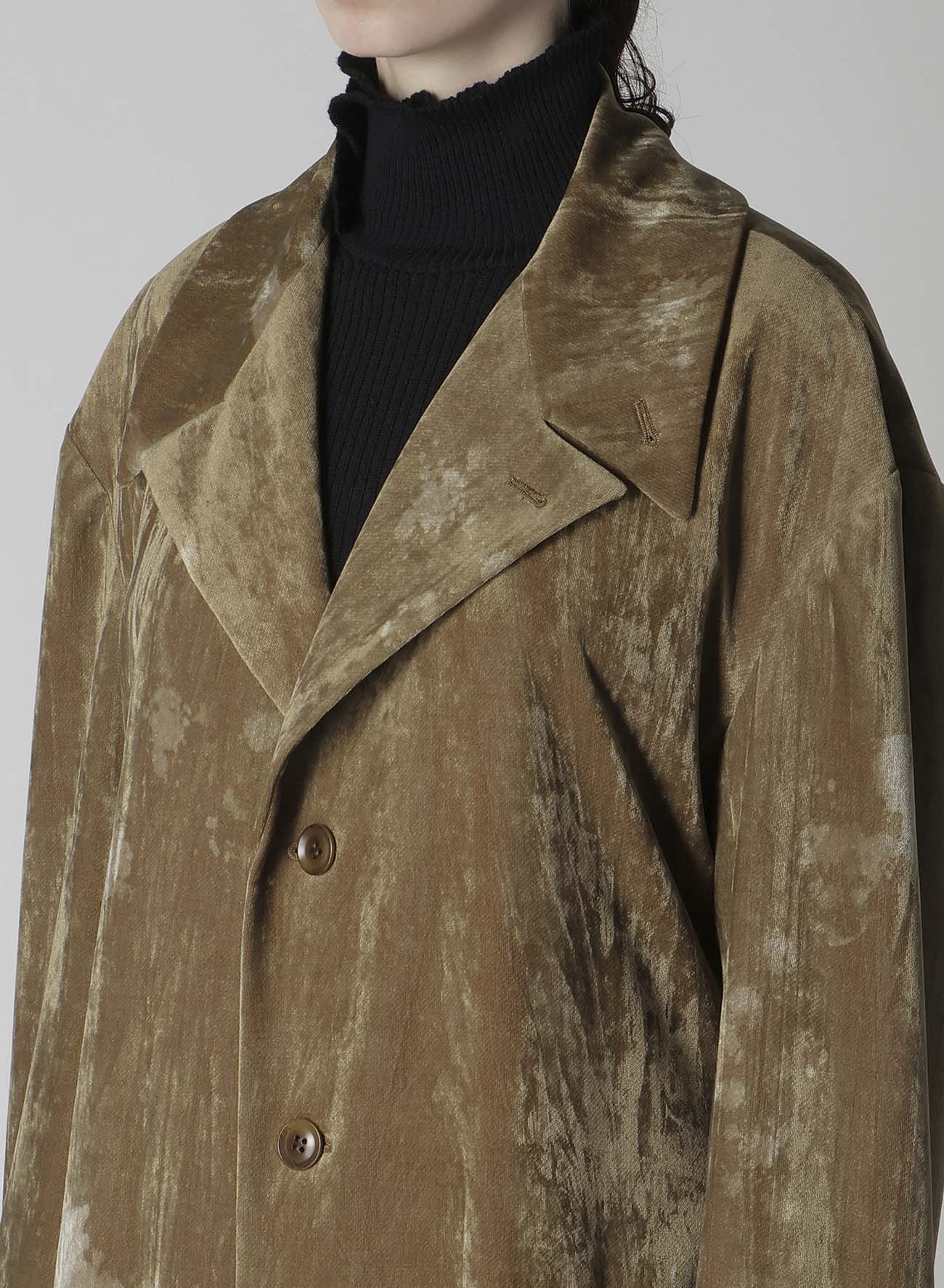 DISCHARGE-PRINTED VELVET BIG JACKET