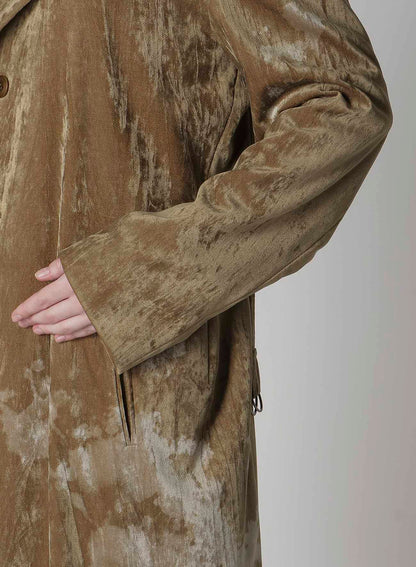 DISCHARGE-PRINTED VELVET BIG JACKET