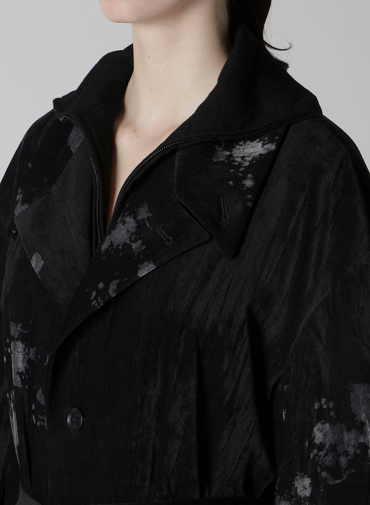 DISCHARGE-PRINTED VELVET BIG JACKET