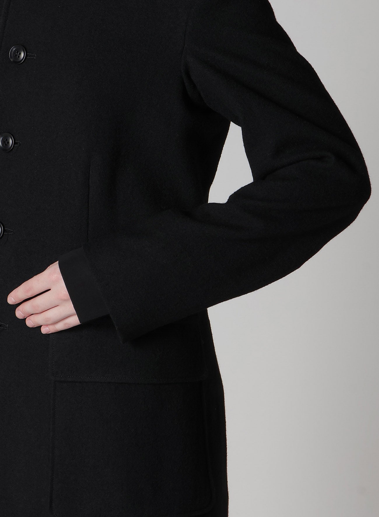 MILLING WOOL SERGE PEAKED LAPEL JACKET