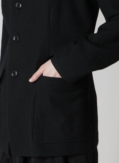 MILLING WOOL SERGE PEAKED LAPEL JACKET