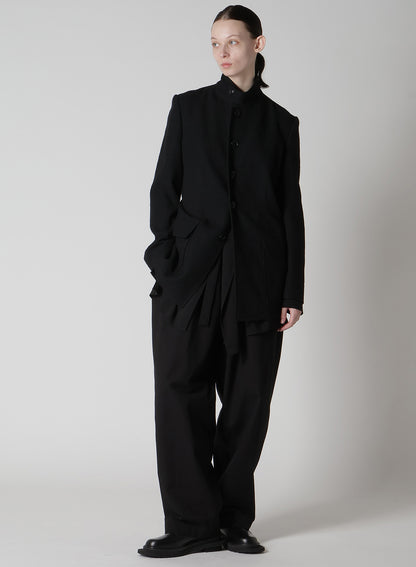 MILLING WOOL SERGE PEAKED LAPEL JACKET