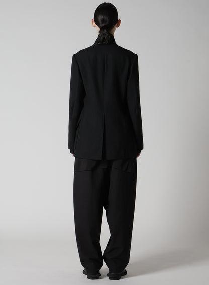 MILLING WOOL SERGE PEAKED LAPEL JACKET