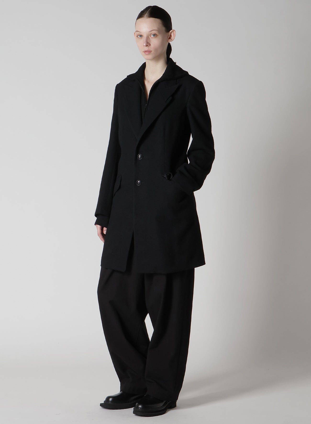 MILLING WOOL SERGE NOTCHED LAPEL JACKET