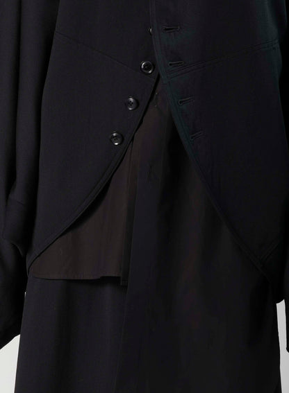 WOOL GABARDINE TAILORED DOLMAN JACKET