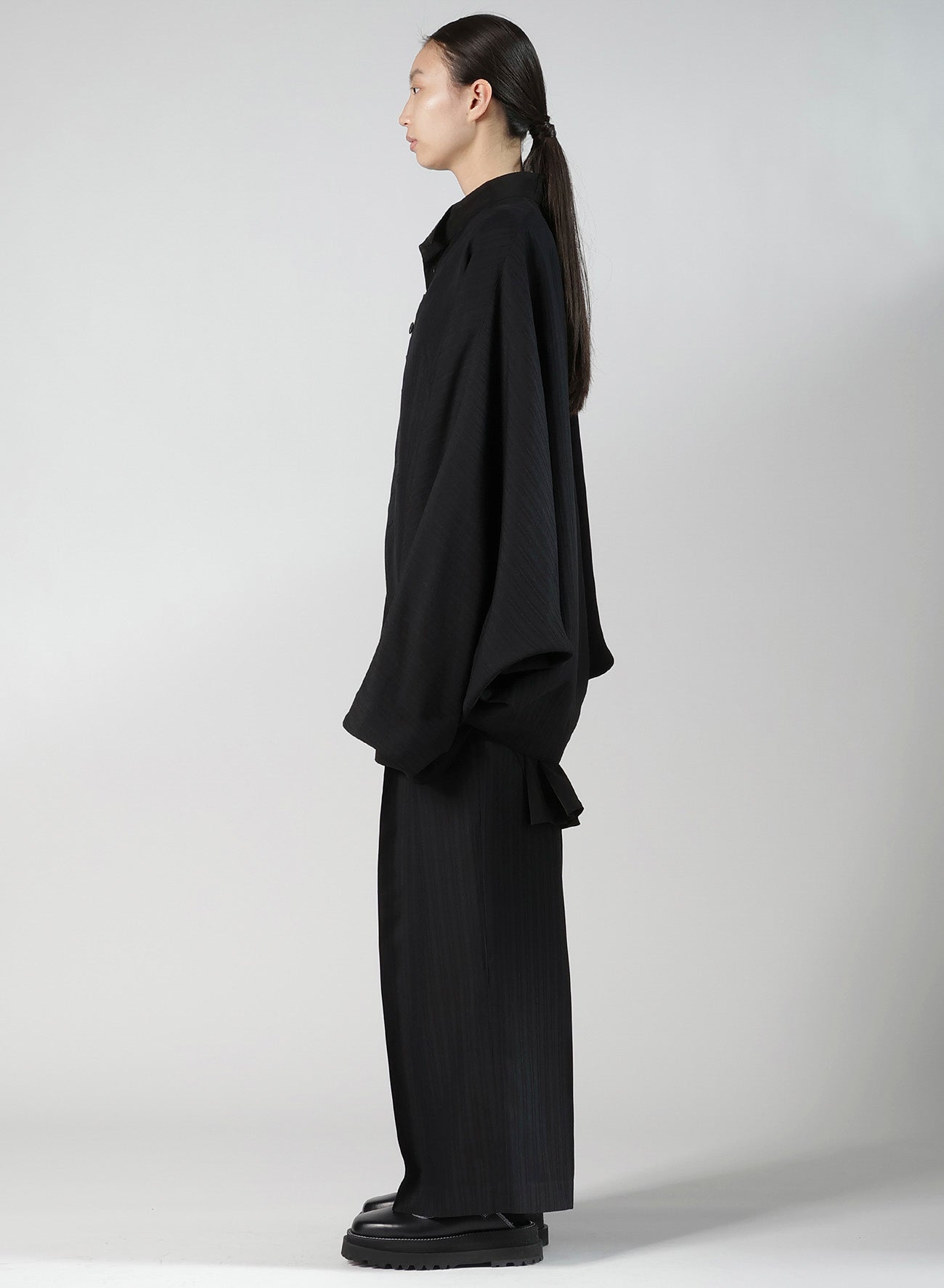 VISCOSE TWEED STRIPE DOLMAN SLEEVE JACKET