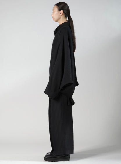 VISCOSE TWEED STRIPE DOLMAN SLEEVE JACKET