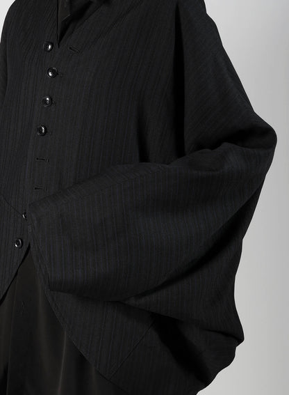 VISCOSE TWEED STRIPE DOLMAN SLEEVE JACKET